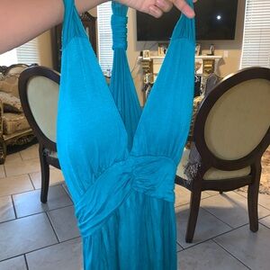 Blue Y2K halter dress. Size S-M